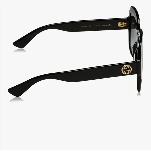 Authentic Gucci Black Sunglasses w/Gold Accents- NWOT! Perfect condition GG0036S - Picture 3 of 11